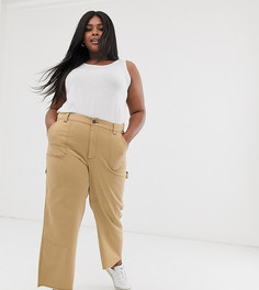 Брюки песочного цвета ASOS DESIGN Curve-Светло-бежевый