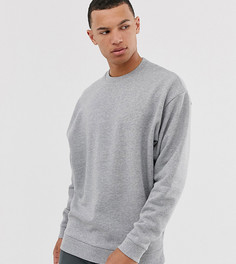 Свободный серый свитшот ASOS DESIGN Tall