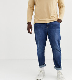 Темно-синие выбеленные узкие джинсы ASOS DESIGN Plus-Синий
