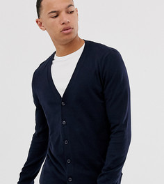 Темно-синий хлопковый кардиган ASOS DESIGN Tall