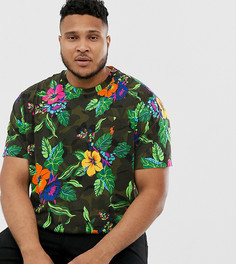 Футболка с цветочным принтом с логотипом Polo Ralph Lauren Big & Tall-Синий