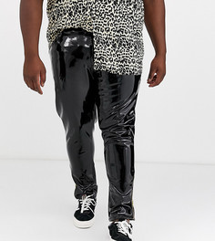 Черные виниловые джинсы скинни с молниями ASOS DESIGN Plus-Черный