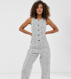 Комбинезон на пуговицах со звериным принтом ASOS DESIGN Tall-Мульти