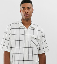 Oversize-рубашка в клетку ASOS DESIGN Tall-Белый