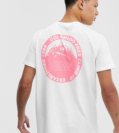Свободная футболка с принтом на спине ASOS DESIGN Tall-Белый