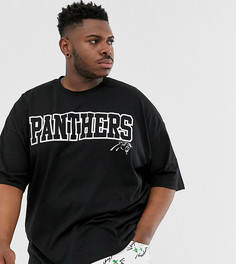Oversize-футболка с принтом спереди и на спине ASOS DESIGN Plus NFL Panther-Черный
