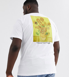 Свободная футболка с принтом ASOS DESIGN Plus Vincent Van Gogh-Белый