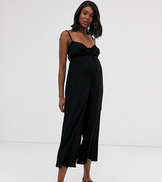 Присборенный комбинезон на бретелях ASOS DESIGN Maternity-Черный