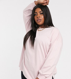 Сиреневый легкий oversize-свитшот с разрезами по бокам ASOS DESIGN Curve-Фиолетовый