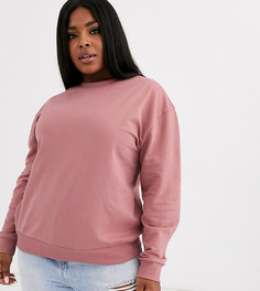 Желтовато-коричневый свитшот из органического хлопка ASOS DESIGN Curve-Розовый