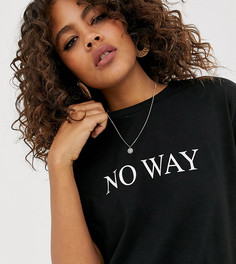 Футболка с надписью "no way" ASOS DESIGN Tall-Черный