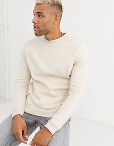 Бежевый свитшот из органического хлопка ASOS DESIGN