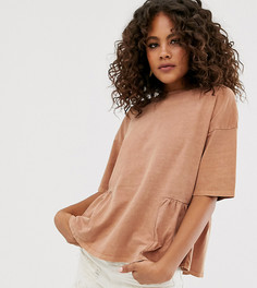 Выбеленный свободный топ с отделкой ASOS DESIGN Tall-Белый