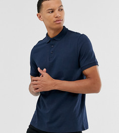 Темно-синее трикотажное поло из органического хлопка ASOS DESIGN Tall-Темно-синий