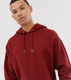 Oversize-худи бордового цвета ASOS DESIGN Tall-Красный