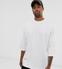 Белая свободная футболка с отворотами на рукавах ASOS DESIGN Tall-Белый