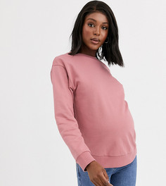 Бежевый свитшот из органического хлопка ASOS DESIGN Maternity-Розовый