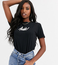 Футболка со светящимся в темноте принтом в стиле Хэллоуина ASOS DESIGN Tall-Черный