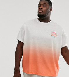 Белая футболка с принтом с эффектом омбре Jacamo-Белый