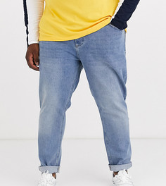 Синие выбеленные джинсы суженного книзу кроя ASOS DESIGN Plus-Синий