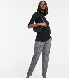 Строгие брюки в клетку Mamalicious Maternity-Мульти Mama.Licious
