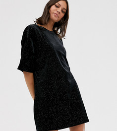 Бархатная футболка Monki-Черный