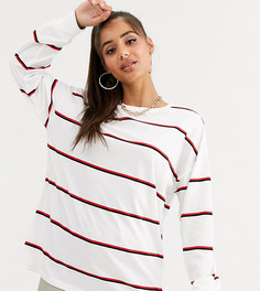 Лонгслив в полоску с отделкой на манжетах ASOS DESIGN Tall-Мульти