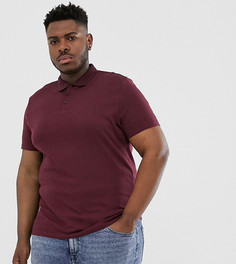 Бордовое трикотажное поло из органического хлопка ASOS DESIGN Plus-Красный