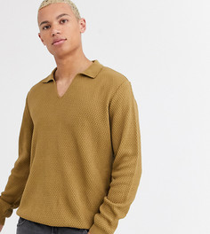 Светло-коричневый джемпер с воротником-поло ASOS DESIGN Tall