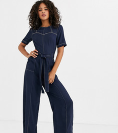 Комбинезон с контрастной строчкой ASOS DESIGN Tall-Темно-синий