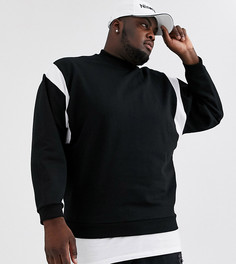 Oversize-свитшот с высоким воротом и вставками ASOS DESIGN Plus-Черный