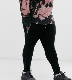 Черные супероблегающие джоггеры с серебристыми молниями на карманах ASOS DESIGN Plus-Черный