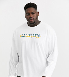 Oversize-лонгслив с принтом ASOS DESIGN Plus-Белый