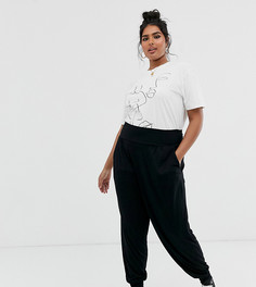 Трикотажные гаремные брюки ASOS DESIGN Curve-Черный