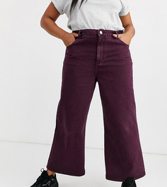 Джинсы баклажанного цвета с широкими штанинами ASOS DESIGN Curve premium-Фиолетовый