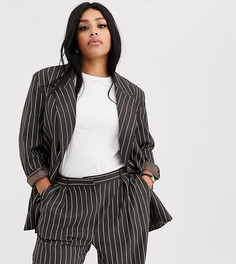 Oversize-пиджак в тонкую полоску ASOS DESIGN curve-Мульти