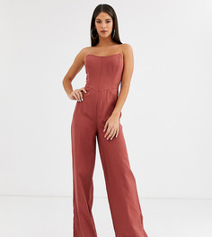 Розовый комбинезон-бандо с широкими штанинами Missguided Tall