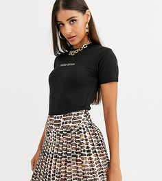 Черное боди с надписью Missguided Tall-Черный