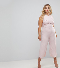 Комбинезон с запахом ASOS CURVE-Розовый