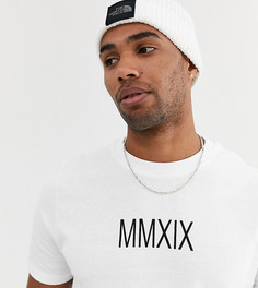Плотная футболка с принтом ASOS DESIGN Tall-Белый