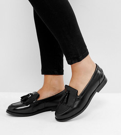 Кожаные лоферы для широкой стопы ASOS DESIGN Maxwell-Черный