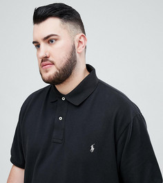 Поло черного цвета из ткани пике с логотипом Polo Ralph Lauren Big & Tall-Черный