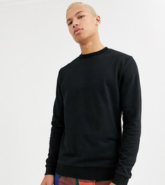Черный свитшот из органического хлопка ASOS DESIGN Tall