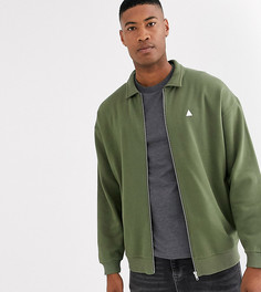 Трикотажная oversize-куртка Харрингтон с треугольником ASOS DESIGN Tall-Зеленый
