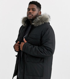 Черная парка с капюшоном ASOS DESIGN Plus-Черный