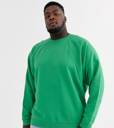 Oversize-свитшот с отделкой в рубчик ASOS DESIGN Plus-Зеленый
