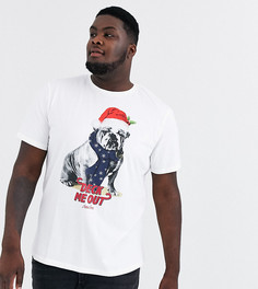 Белая новогодняя футболка с принтом Jack & Jones Originals deck me out-Белый