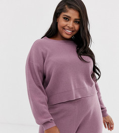 Трикотажный свободный свитшот для дома ASOS DESIGN Curve-Фиолетовый