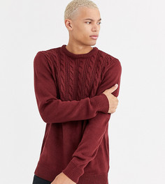 Бордовый свитер с отделкой узором в косичку Another Influence Tall-Красный