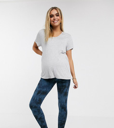 Леггинсы с однотонным принтом тай-дай ASOS DESIGN Maternity-Синий